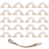 Uniquer 20Pcs Rainbow Wood DIY Crafts,Cutout Rainbow Unfinished Wood Slices,Rainbow Unpainted with Hemp Rope for Birthday Christmas Party Decoration Uniquer