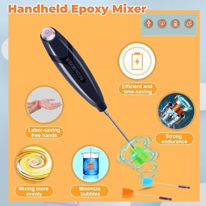 Resin Mixer,Silicone Measurings Cups for Resin Epoxy Mixer for Minimizing Bubbles, Epoxy Resin Mixer, Resin Stirrer for Resin, Silicone Mixing, DIY