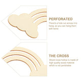 20pcs Rainbow Wood Cutout Unfinished Wooden Rainbow Unpainted Rainbow Slices Rainbow Cloud Pieces DIY Blank Graffiti Rainbow with Hemp Rope for Craft SEWACC