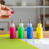 MAHITOI 4 Ultra-fine Tip Applicator Bottles 20ml Clear, for storing & applying craft supplies & mediums like glitter, glue, paint, stains, inks - MAHITOI