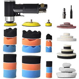 48 Pcs mini random orbital air sander kit, high-speed mini air sander polisher, Includes 1-inch and 2-inch and 3-inch polisher pad kit polishing WoodArtSupply
