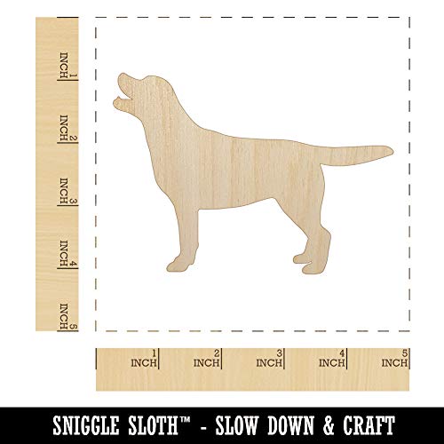 Labrador Retriever Dog Solid Unfinished Wood Shape Piece Cutout for DIY Craft Projects - 1/8 Inch Thick - 4.70 Inch Size - WoodArtSupply