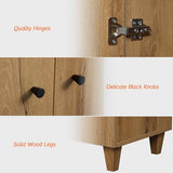 WAMPAT Sideboard Buffet Cabinets, 70.8" Wood Coffee Bar Cabinet with 4 Doors, Set of 2 Kitchen Storage Cabinets with 6 Compartments, Modern Credenza WAMPAT