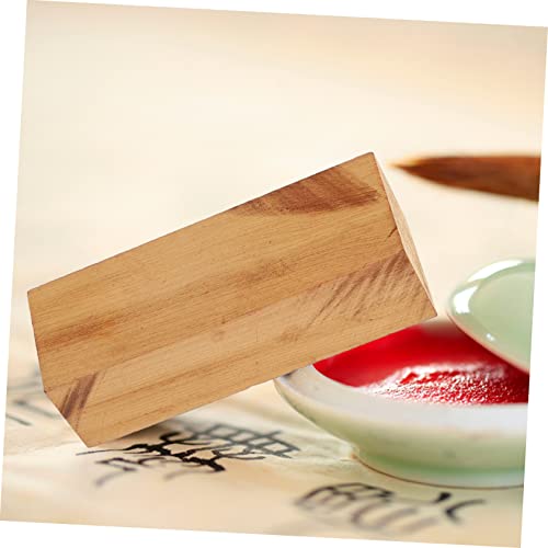 EXCEART 5pcs Carved Wood Whittling Kit Unfinished Wood Whittling Blocks DIY Wooden Stamper Wood Carving Rubber Seal Carving Soft Wooden Blocks Blank EXCEART