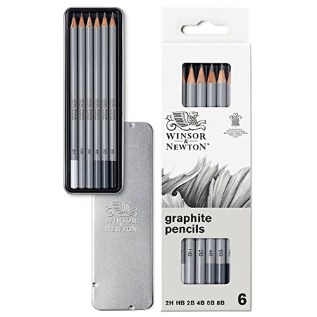 Winsor & Newton Studio Collection Artist Pencils, Graphite Pencils, Set of 6 Winsor & Newton
