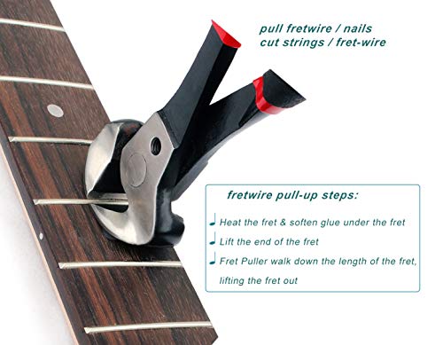 Guitar Fretwire and Bridge Pins Puller, 8-Inch End Cutting Plier for Fret Wire Work, Specially Hardened Stainless Steel Jaws, Cuts Wire and String LAMSAM