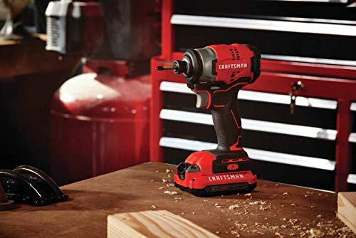 CRAFTSMAN V20 Cordless Impact Driver Kit, 1/4 inch, Battery and Charger Included (CMCF810C1) Craftsman
