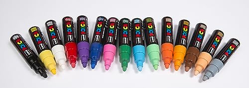 Posca PC-7M Permanent Marker Paint Pens. Broad Bullet Tip for Art & Crafts. Multi Surface Use On Wood Metal Paper Canvas Cardboard Glass Fabric