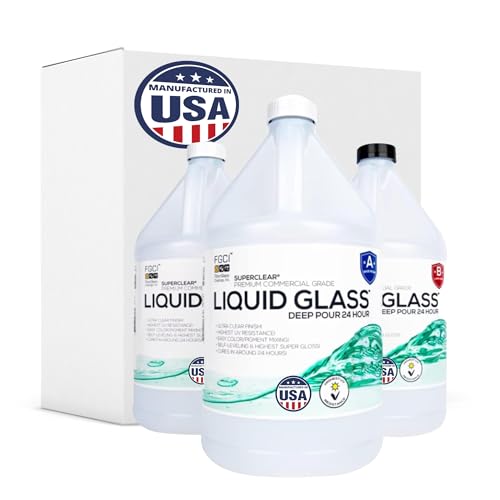 Deep Pour 24 Hour Liquid Glass® Epoxy Resin - 3 Gallon Casting Kit - Crystal Clear, Up to 1 inch deep, VOC Free, Food Grade Approved, Safe for Home