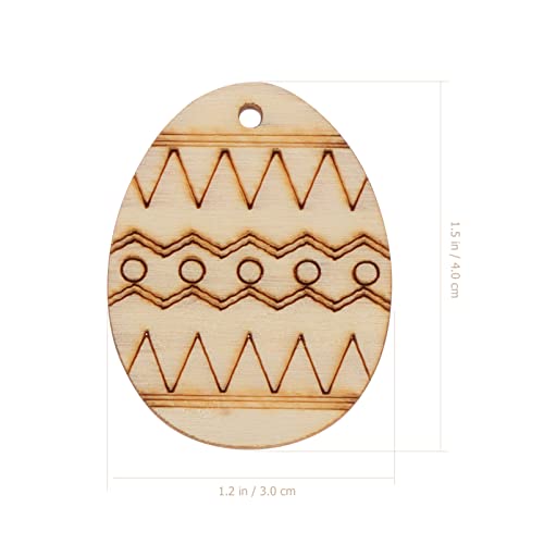COHEALI Unfinished Wood Cutouts 75pcs Unfinished Easter Wood Slices Easter Egg Wooden Cutout Wood DIY Wooden Easter Ornaments Crafts Egg Cutouts COHEALI