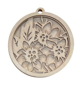 Flower Door Sign 3 Pieces Laser Cut Out Unfinished RND40 The Wood Shape Store