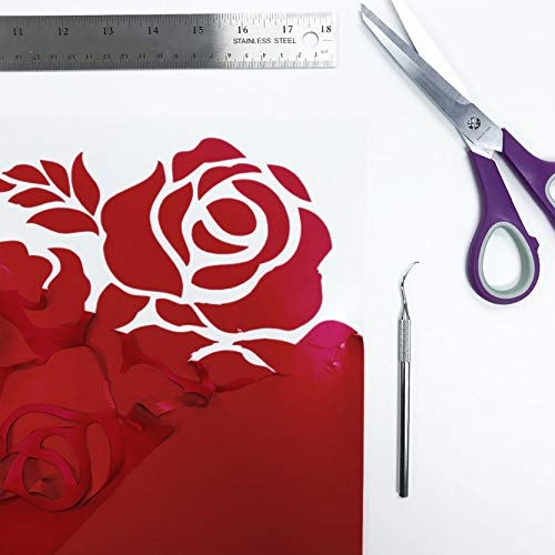 Siser EasyWeed Heat Transfer Vinyl 11.8" x 5ft Roll (Red) - Compatible with Siser Romeo/Juliet & Other Professional or Craft Cutters - Layerable - Siser