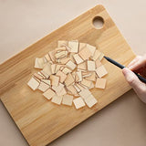 Operitacx 100pcs Square Wood Chips Square Wooden Chip Kids DIY Wood Slices Unfinished Wood Tag Wood Squares Wood Blanks for Crafts Blank Labels Solid Operitacx