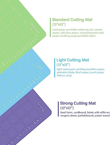 Gwybkq Cutting Mats 12x12 for Cricut Explore One/Air/Air 2/Maker 3/Maker 4 Pack Adhesive Sticky Non-Slip Durable Mat Replacement Accessories - WoodArtSupply