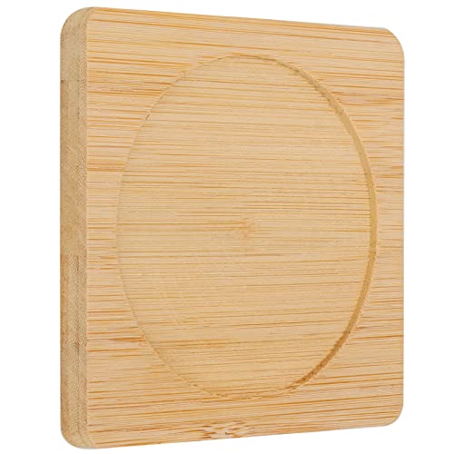 SHEUTSAN 60 PCS 3.7 Inches Natural Bamboo Coasters, Square Bamboo Wood Coasters, Square Bamboo Tray Saucer for Drinks, Crafts, Succulents SHEUTSAN
