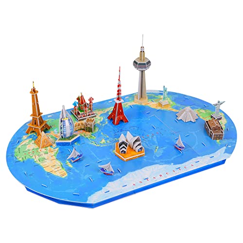 3D Puzzles for Kids World Trip Collection Toys Architecture Building Model Kits, DIY 3D Jigsaw Puzzles Educational Fun Assembly Crafts Birthday Gift