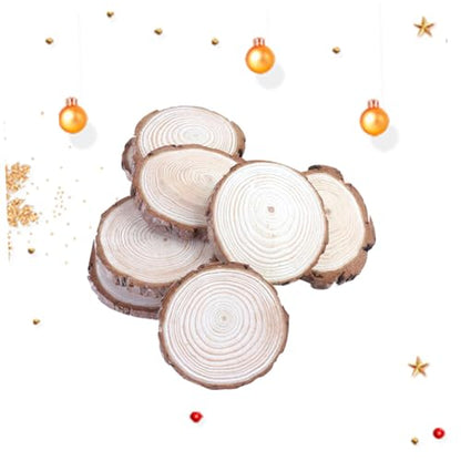 COHEALI 30 Pcs Ornament Kits Unfinished Wood Crafts Unfinished Wooden Circles Wood Slabs Wood Slab Crafts Wood Slices for Wedding Centerpieces DIY