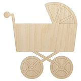 Baby Carriage Pram Stroller Unfinished Wood Shape Piece Cutout for DIY Craft Projects - 1/4 Inch Thick - 6.25 Inch Size Sniggle Sloth