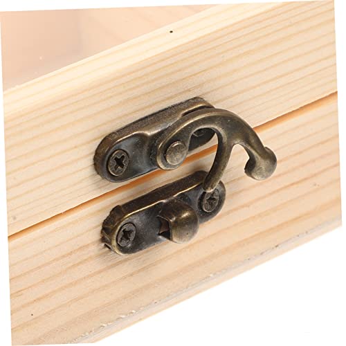 COHEALI 2pcs Box Wooden Storage Box Unfinished Wood Jewelry Wooden Case Wooden Berry Baskets Wooden Storage Crates Candy Rings Wood Decor Work Desk COHEALI