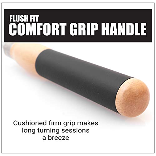 Savannah 3 Piece Carbide Mini Turning Tool Set with Flush Fit Comfort Grip Hardwood Handles | Steel Riveted Ferrules and 2 ea Round 2 ea 4 inch Savannah