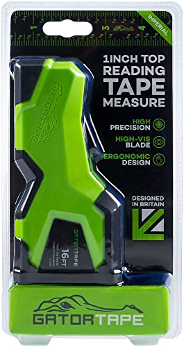 GATORTAPE Precision Top Reading Tape Measure 16ft x 1inch (Scale in Inches) | Easy & Accurate Internal Measurements - WoodArtSupply