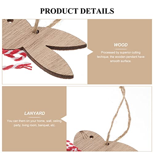 SEWACC 6pcs Easter Bunny Wooden Cutout Unfinished Wood Bunny Slices Wooden Rabbit Hanging Ornament Unpainted Easter Wood Slice Easter Party Crafts SEWACC