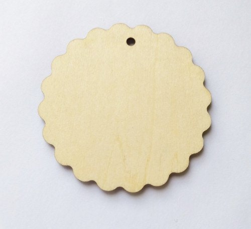 20PCS of Natural Unfinished Circle Wood Disk Cutouts Round Wooden Disc for Wedding Crafts (3.0") RUIXUAN
