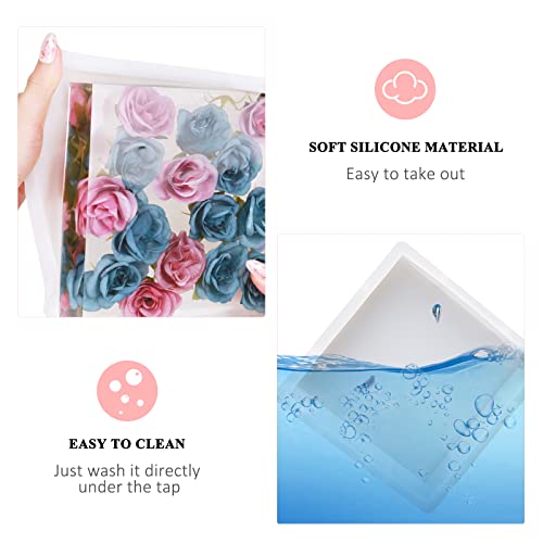 Square Silicone Molds for Resin, Large Resin Mold Glossy Deep Square Molds 6.6''x 2'' w (with 2 Small Square or Rectangular molds) Deep Epoxy Resin AOEDEO