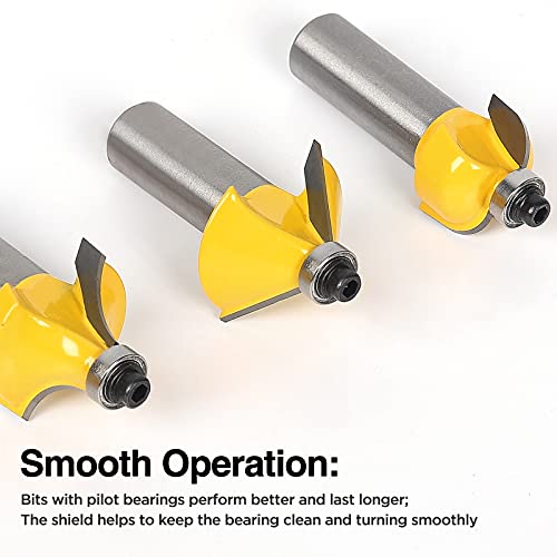 TOOLDO Router Bits 12 Pcs Set, 12 Pieces 1/2" Shank, Beginner Router Bit Kit for DIY, Woodworking Project, High Grade TOOLDO