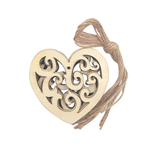 Healifty 10PC Unfinished Wood Cutouts Unfinished Wood Shapes Heart Shaped Wood Unfinished Wood Slices Wood Log Discs Wood Heart Confetti Heart Wood Healifty