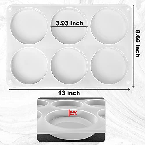 RESINWORLD 6-Cavity Deep Round Coaster Molds, 4 Inches Coaster Silicone Molds for Epoxy Resin, Coaster Resin Molds for Flower Bouquet Preservation ResinWorld