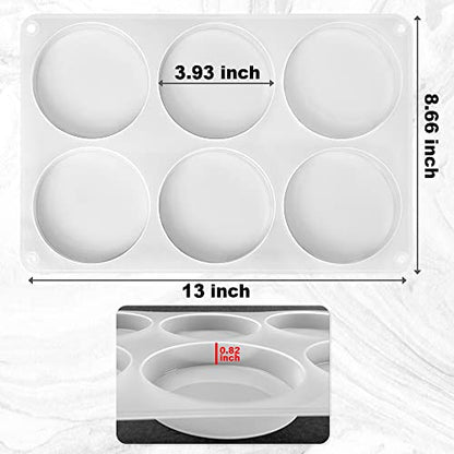 RESINWORLD 6-Cavity Deep Round Coaster Molds, 4 Inches Coaster Silicone Molds for Epoxy Resin, Coaster Resin Molds for Flower Bouquet Preservation