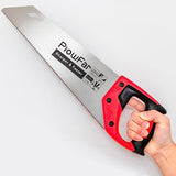 Plowfar 14 inch Hand Saw 11TPI Pro Fine Cut for Wood, Plastic Pipes, Drywall, Trees Trimming & Pruning, Sharp Manual Saw for Woodworking, Red PLOWFAR