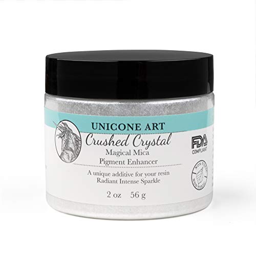 Crushed Crystal Mica Powder Pigment (56g) Multipurpose DIY Arts and Crafts, Cosmetic Grade, Soap,Resin Epoxy,Paint, Slime, Mold Making, Candle unicone art