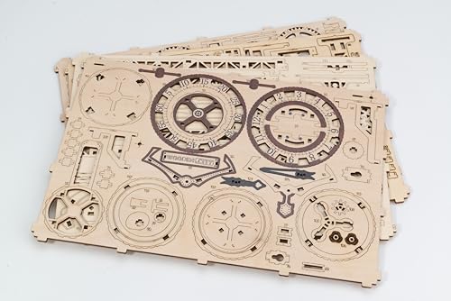 Wooden.City Steampunk Wooden Clock Kit v2 - Wooden 3D Puzzles for Adults - Build Clock Model Kit 3D Wooden Puzzles for Adults - DIY Clock Hobbies for - WoodArtSupply