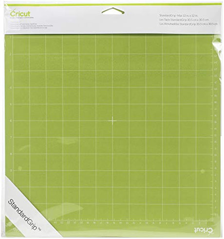 Cricut StandardGrip Machine Cutting Mats 12in x 12in, Reusable for Crafts with Protective Film,Use with Cardstock, Iron On, Vinyl and More, Cricut