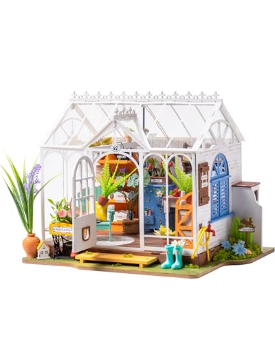 Rowood Wooden Dollhouse DIY Miniature House Kit,Tiny House Kits to Build to Live in,Mayberry Street Craft Model Kits for Adults with LED,Birthday RoWood