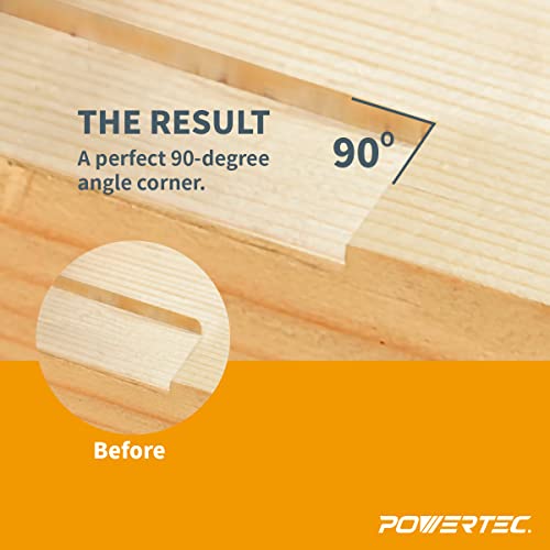 POWERTEC 71036 Squaring Chisel w/Premium Grade HSS Blade | Hinge Recess Corner Wood Chiseling Tool POWERTEC