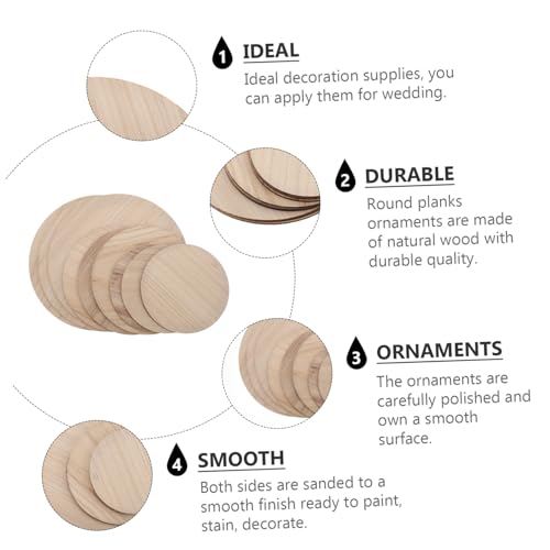 TEHAUX 9Pcs Painted Round Wood Chips Unfinished Wood Rounds Unfinished Wooden Circle Centerpieces Rustic Circle Wood disc Easter Wood Embellishment TEHAUX