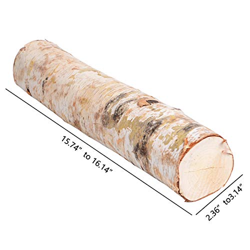 6 Pack Large Birch Logs for Fireplace Unfinished Wood Crafts DIY Home Decorative Burning(Logs:2.4"-3.1" Dia. x 16" Long) Kingcraft