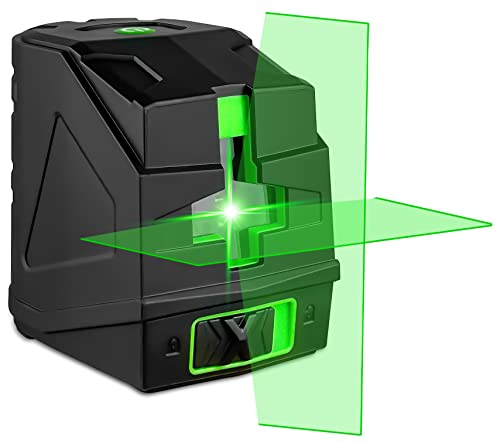 Laser Level,100ft/30m Self-Leveling Laser Level,Green Cross Line Laser,Vertical and horizontal lines,3 Brightness Adjustment,Rotates 360 C&T