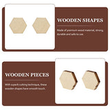 SUPVOX 200Pcs 10MM Beech Wooden Hexagonal Pieces Ornaments, Wood Hexagon Cutouts Embellishment for DIY Wedding Christmas SUPVOX