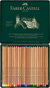 Faber-Castel FC112124 Pitt Pastel Pencils in A Metal Tin (24 Pack), Assorted Faber-Castell