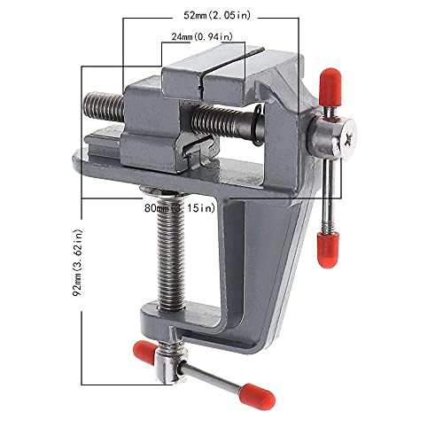 Foitech Bench Clamps,Mini Table Bench Vise Swivel Lock Clamp Craft Hobby Craft Repair Tool Adjustable Portable Work Bench Vise Tool Drill - WoodArtSupply