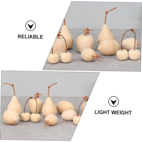 SEWOART 5pcs Graffiti Wooden Ornaments DIY Painting Fruits Crafts Wood Lemon Cherry Pear Unfinished Fruits Crafts Unpainted Crafts Fruit Decor Wooden SEWOART