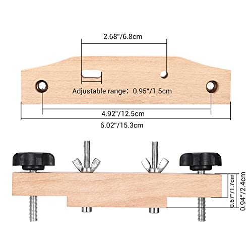 Facmogu Solid Maple Guitar Bridge Clamp, Entry Level Bridge Clamp Acoustic Luthier Tools with Cork Gasket & L-Wrench, Wooden Guitar Bridge Clamp for Facmogu