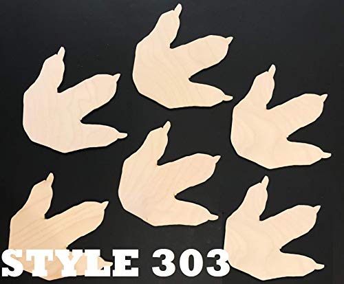 6-Pack Dinosaur Foot Prints FREE SHIPPING! Laser Unfinished Wood Feet Cut Out Shapes Crafts Footprint Feet Craft Prehistoric Texan Wood Crafts