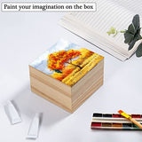 Useekoo Unfinished Wooden Box with Lid, 2 Pcs 3.9''x3.86''x2.6'' Small Keepsake Box, Rustic Wood Boxes for Crafts Art Hobbies and Home Decorations Useekoo