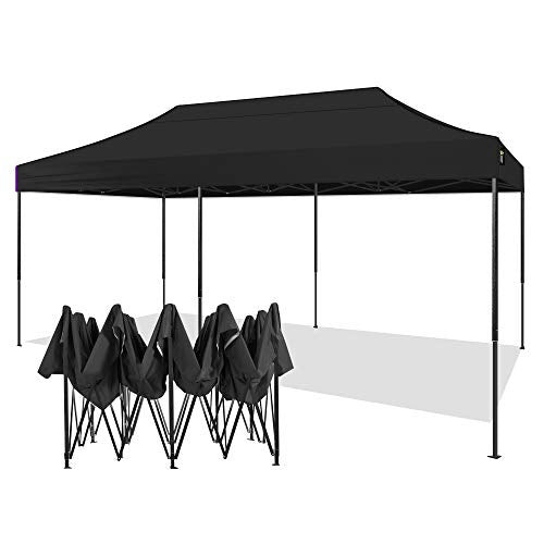 AMERICAN PHOENIX 10x20 Canopy Tent Pop Up Portable Instant Commercial Heavy Duty Outdoor Market Shelter (10'x20' (Black Frame), Black) - WoodArtSupply