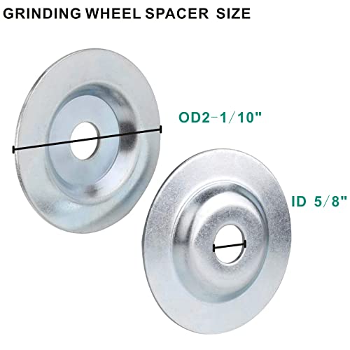 Motcoda OD3-1/10'' x ID 5/8'' 1 Set &OD2-1/10'' x ID 1/2'' 1 Set Bench Grinder Arbor Washer/Flange for Grinding polishing Wire Wheel Buffing Motcoda